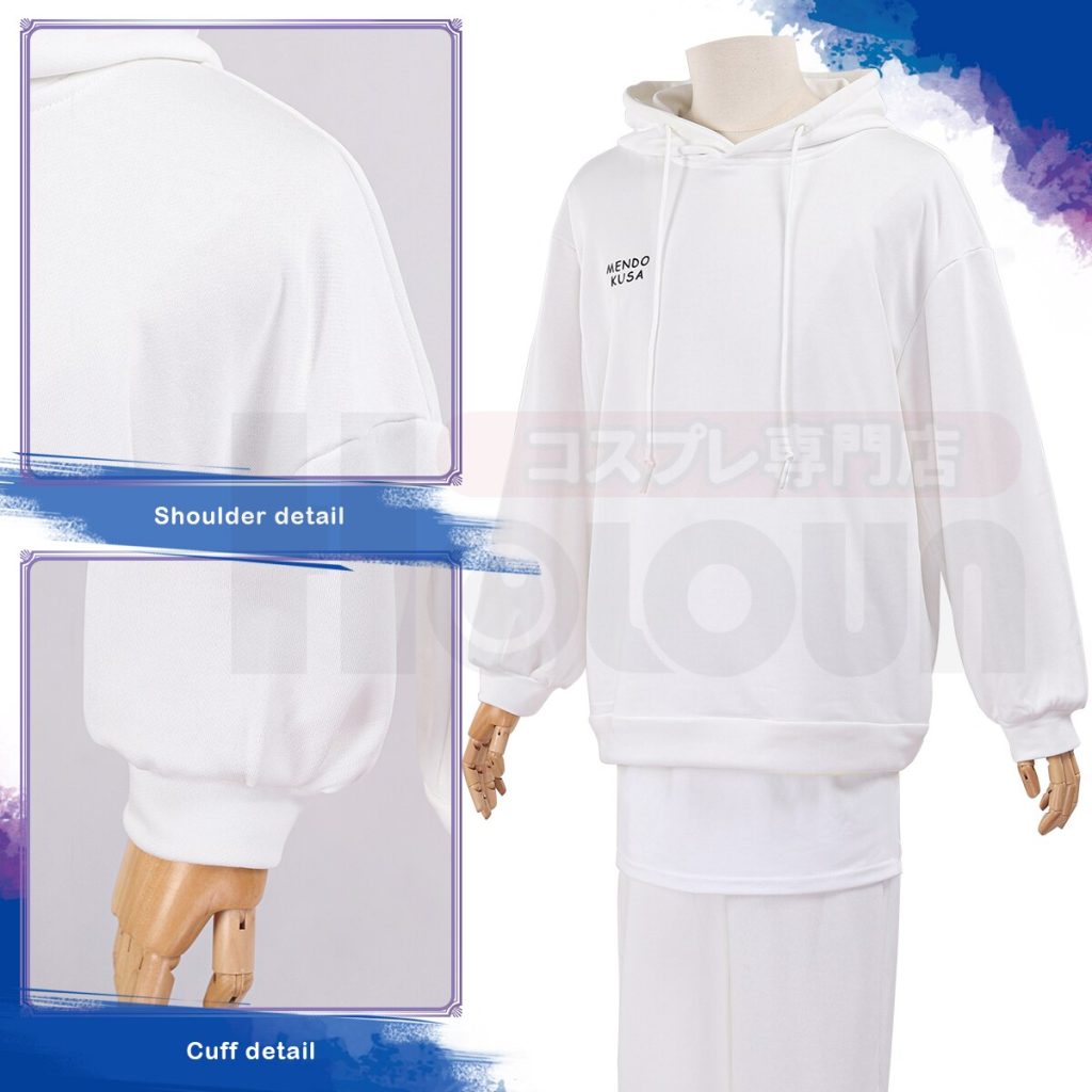 HOLOUN Blue Lock Anime Nagi Cosplay Costume Wig Hoodie Casual Daily Wearing White Pants Hem Overlay 1 - Official Blue Lock Store