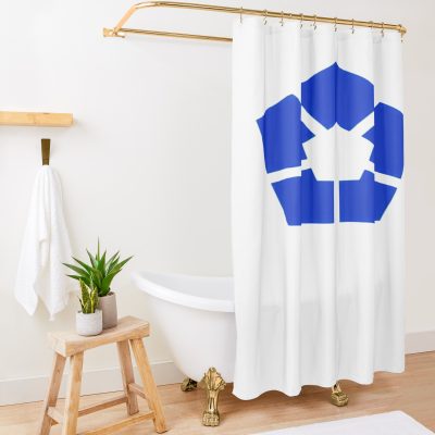 blue lock logo Shower curtain Official Haikyuu Merch