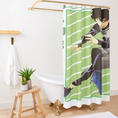 Yoichi Isagi Blue Lock Buru Rokku Anime Manga Design Shower curtain Official Haikyuu Merch