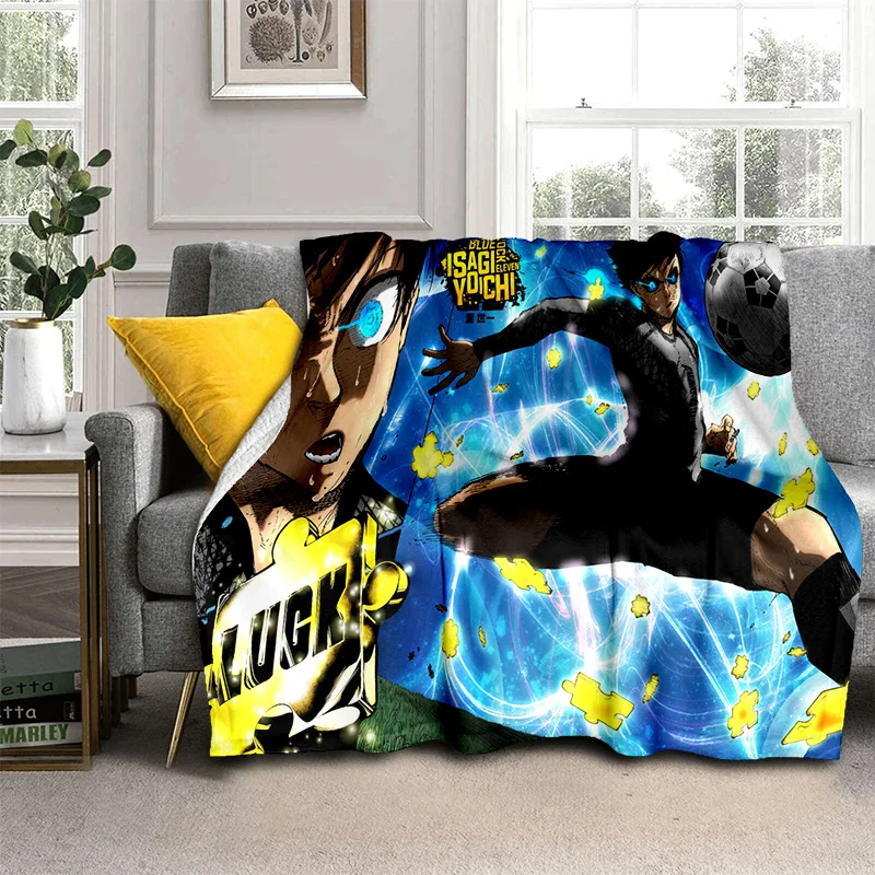 3D Football Anime Blue Lock Cartoon Blanket Soft Throw Blanket for Home Bedroom Bed Sofa Picnic 2 - Official Blue Lock Store