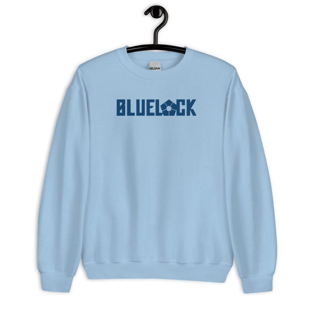 unisex crew neck sweatshirt light blue front 645360040d17a - Official Blue Lock Store